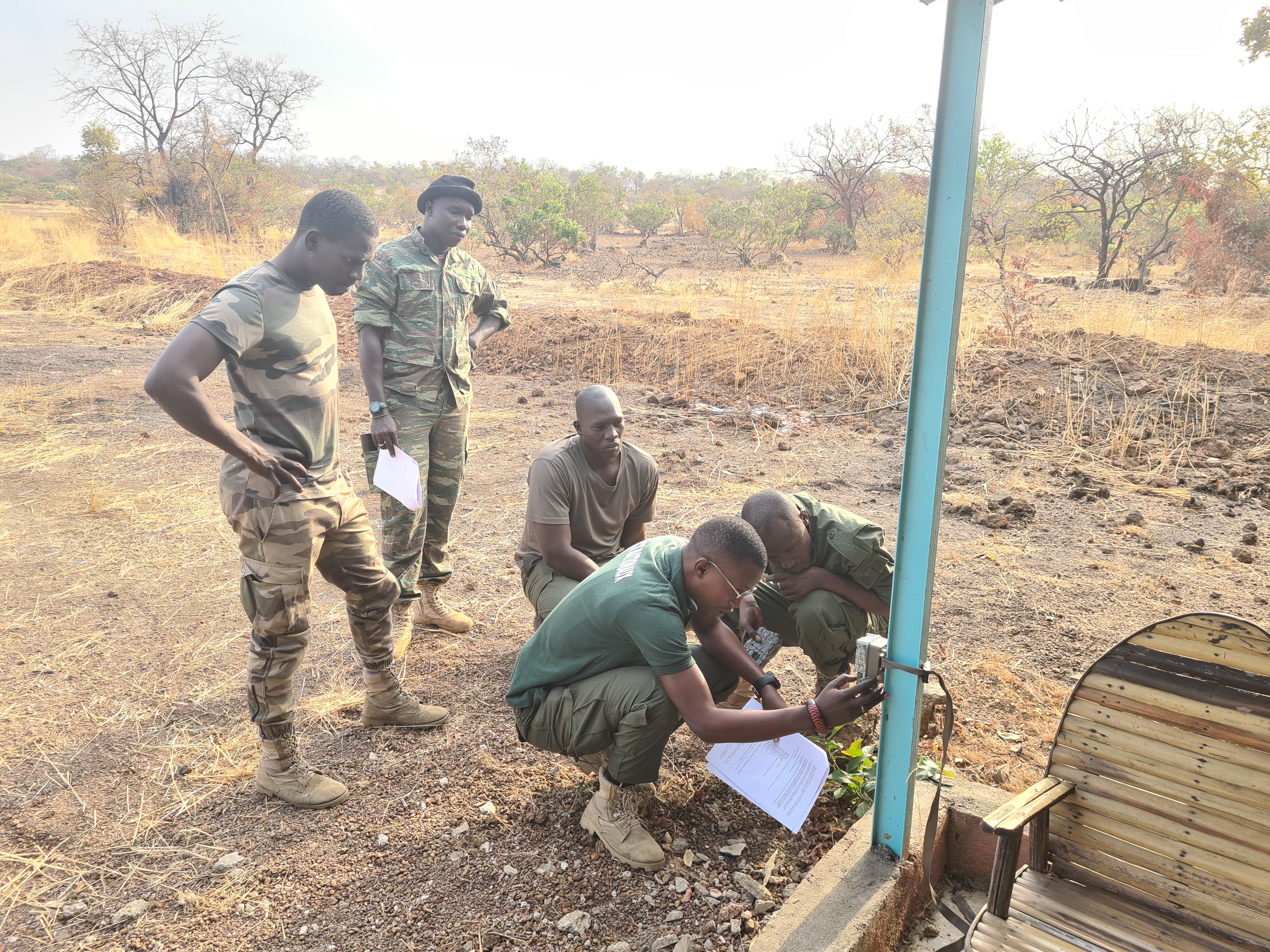 A group of DPN team leaders carrying out practical exercises on camera deployment.