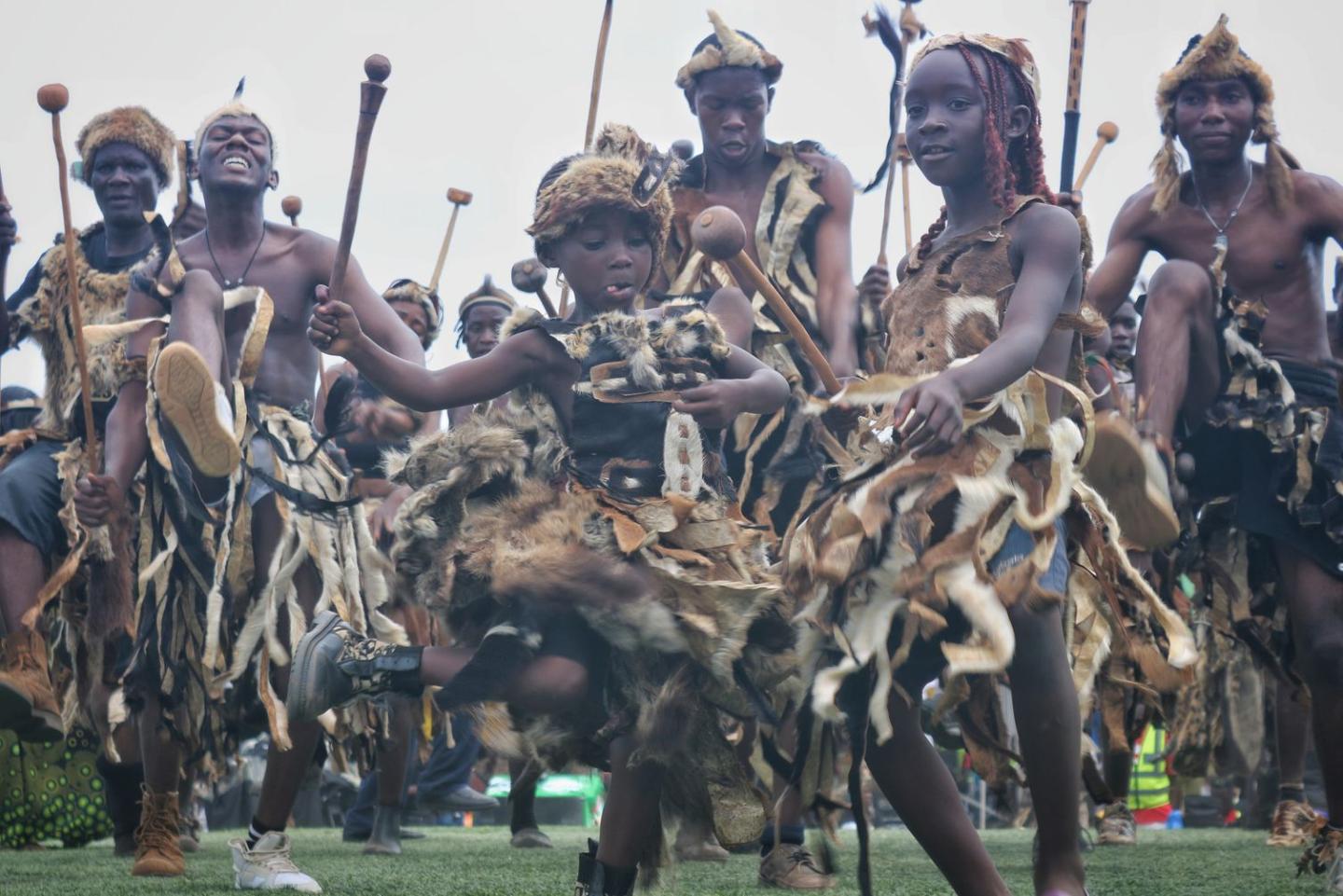 People dance at the Nc'wala ceremony