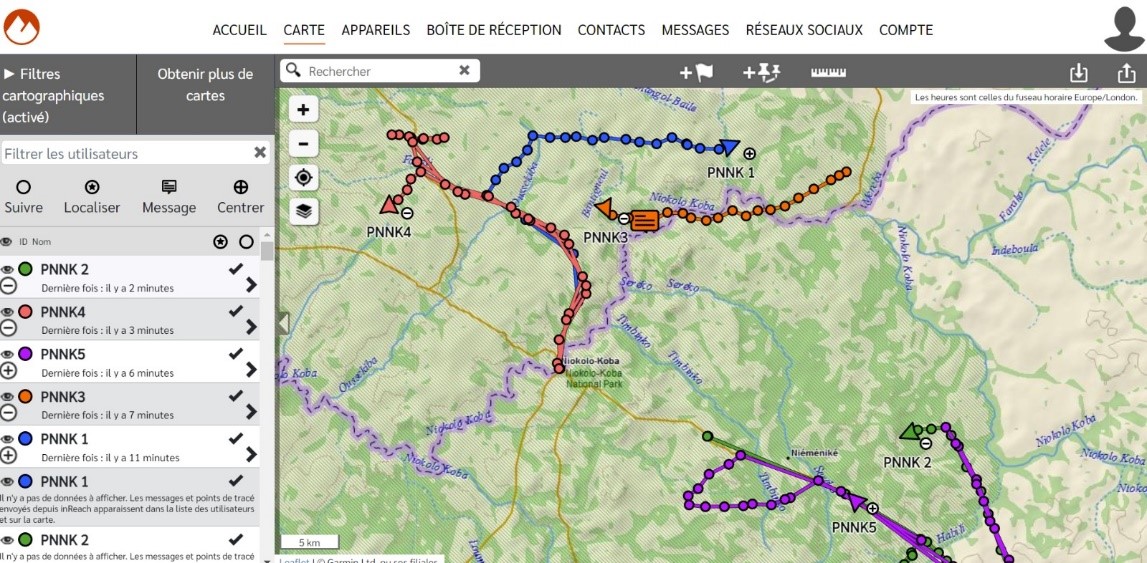 Information from satellite communicators.