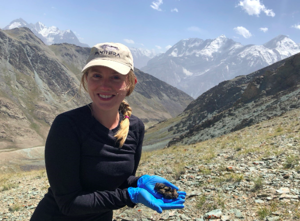 Imogene with snow leopard scat