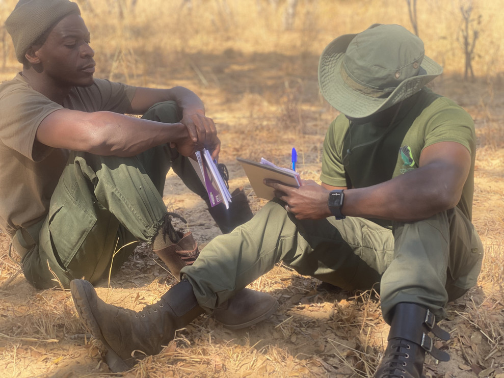 Two men interview each other