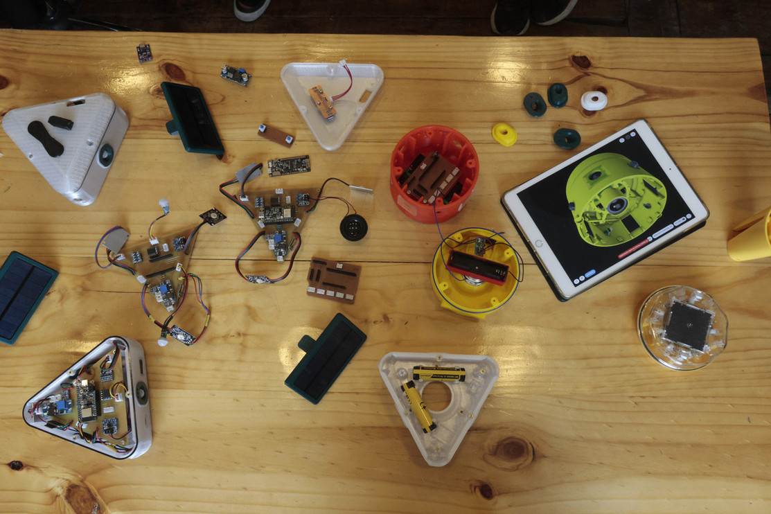 Blink+A components spread out on a table 