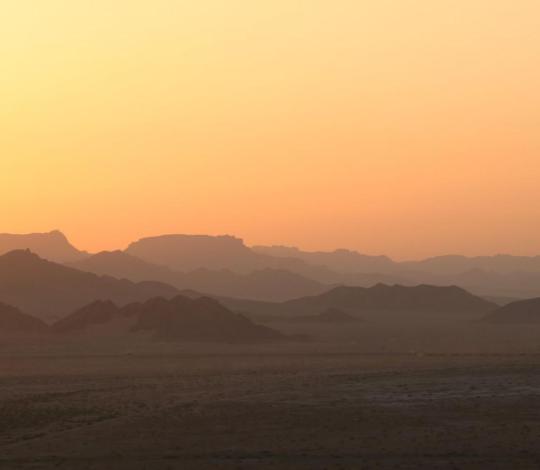 Sunrise over mountains in the ALULa landscape
