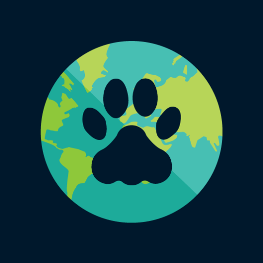Pawprint on globe